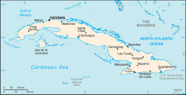 Map of Cuba