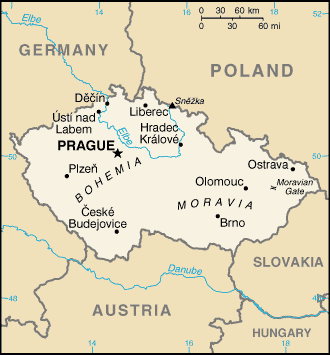 Map of Czech Republic