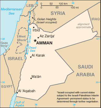 Map of Jordan